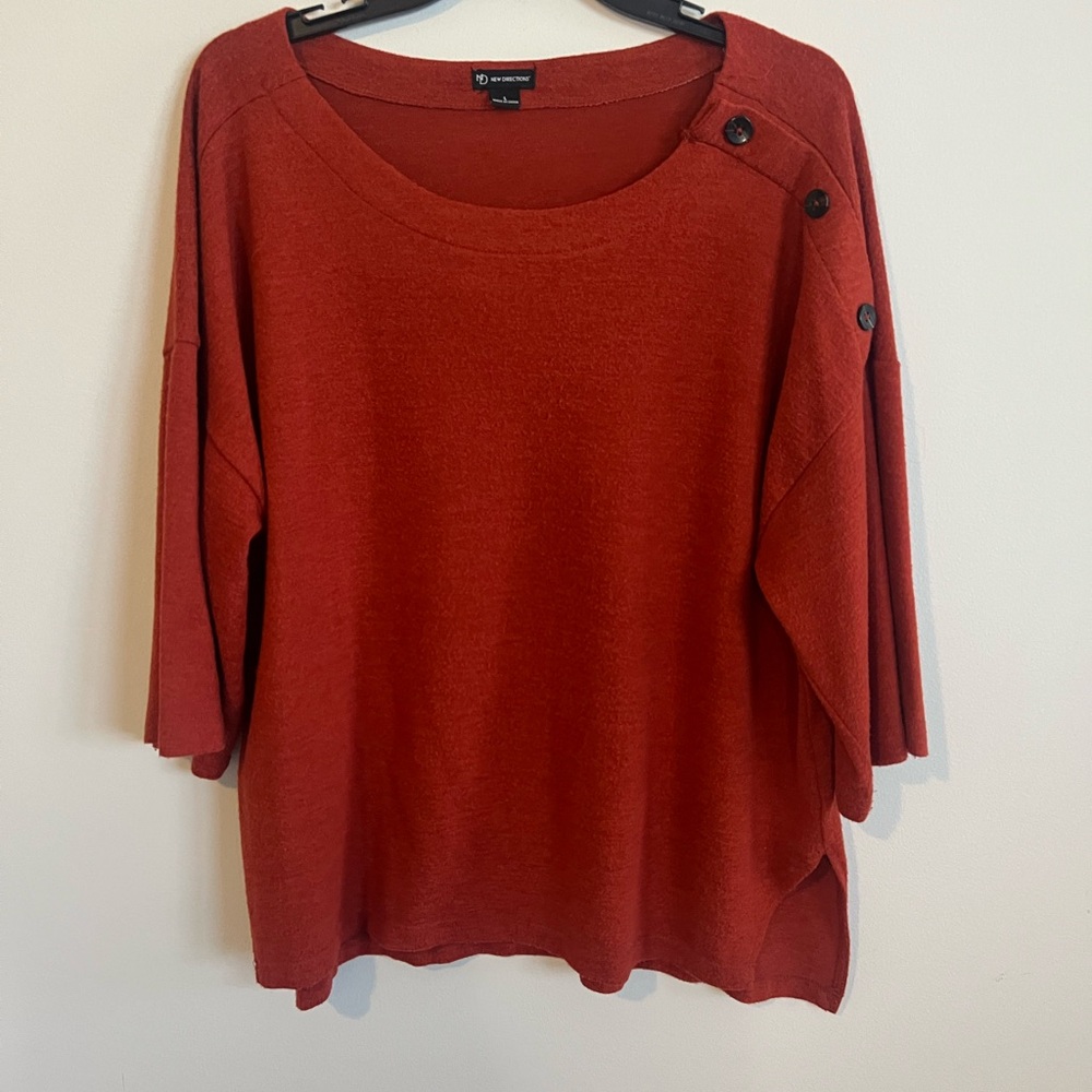 New Directions Orange Knit Top